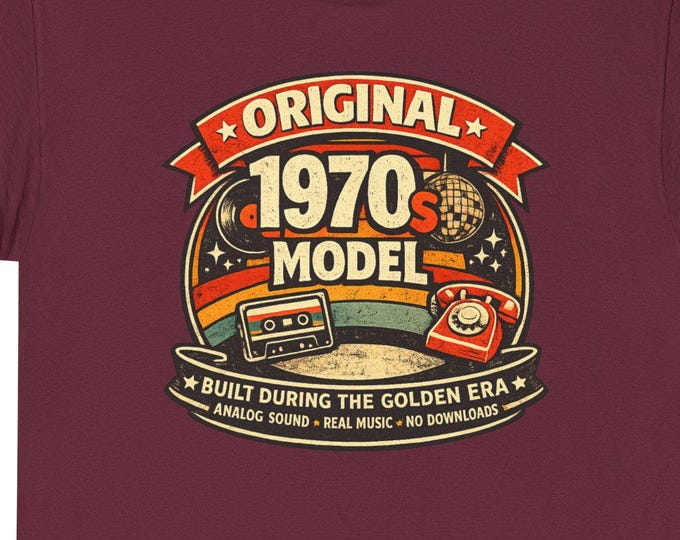 1970s Model T-Shirt: Retro Analog Music Tee, Golden Era Built