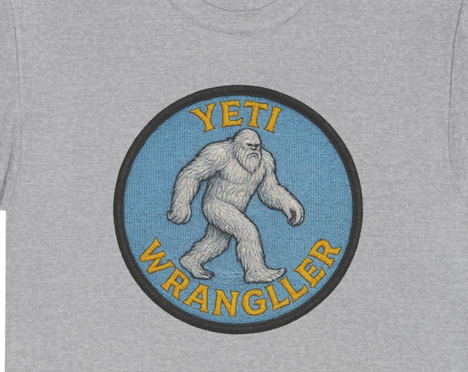 Yeti Wrangler T-Shirt | Sasquatch Bigfoot Patch Graphic Tee