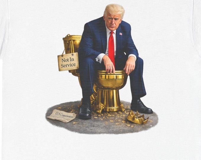 Trump's Throne Shirt / Golden Throne Trump Parody Graphic Tee / Anti-Authoritarian Protest Art