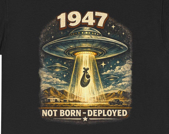 1947 UFO T-Shirt: Retro Sci-Fi Alien Humor Tee