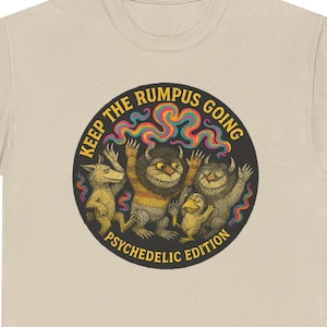 Camiseta psicodélica Rumpus / Ilustración de criaturas salvajes bailando en los años 60