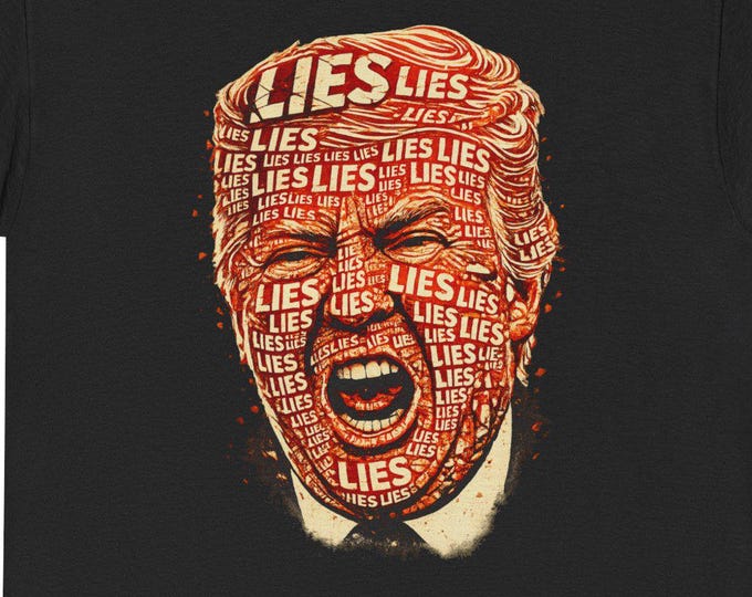 LIES Typographic T-Shirt / Trump Protest Art / Political Commentary Streetwear
