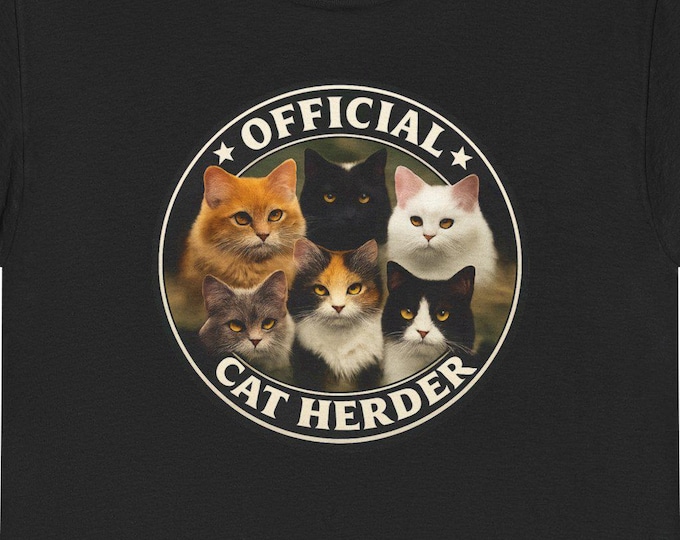 Cat Herder T-Shirt | Cats Circle Graphic, Funny Cat Lover Tee