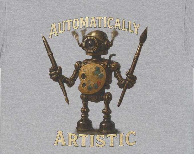 Artistic Robot Tee | Retro Steampunk Bot Illustration