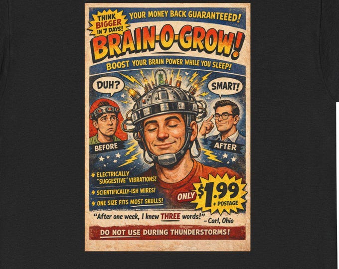 Brain-O-Grow Tee | Funny Retro Mad Scientist Advertisement