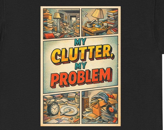 My Clutter, My Problem Tee, Retro Comic Art Graphic