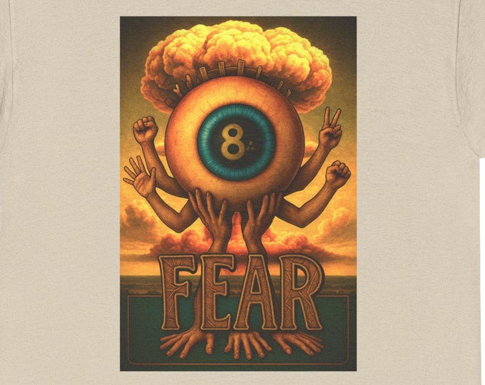 Fear Tee Shirt, Magic 8 Ball, Edgy Design