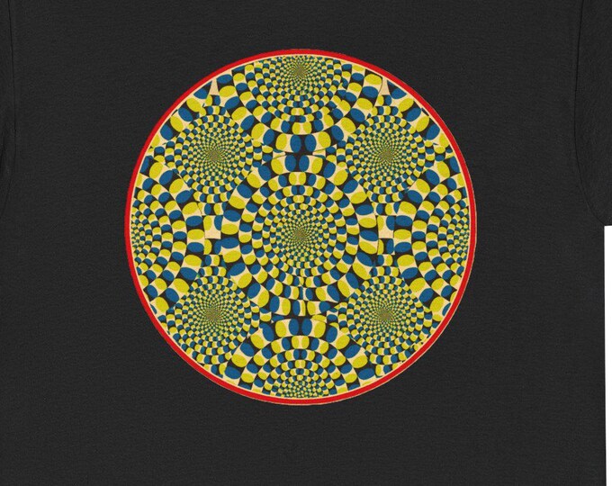 Optical Spiral Illusion Tee | Psychedelic Checkerboard Circle