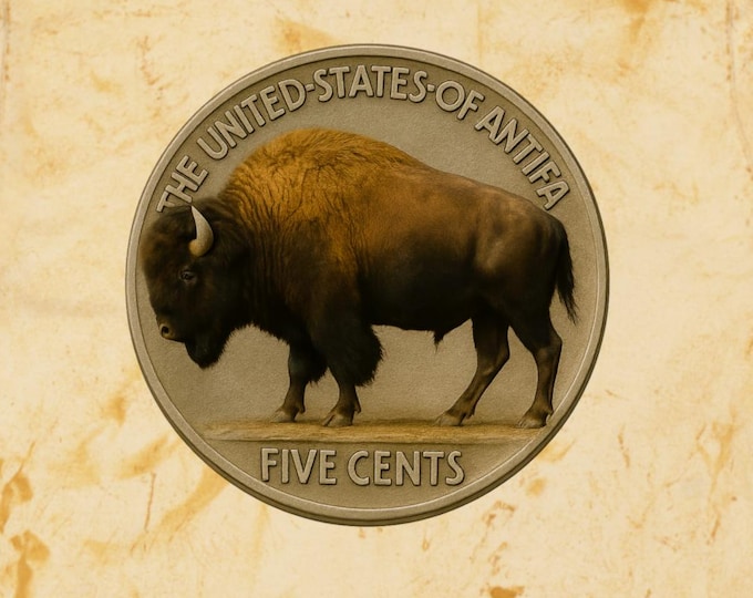 Buffalo Nickel Antifa T-Shirt | Vintage Coin Bison Tee
