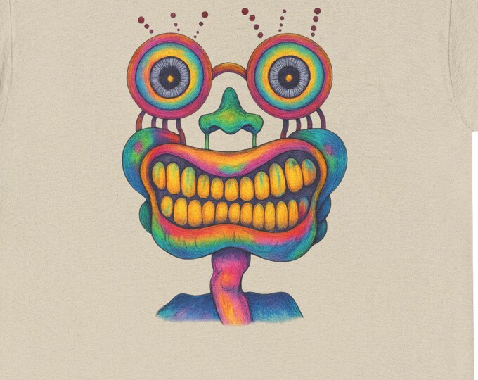 Psychedelic Monster Tee | Colorful Trippy Face Shirt