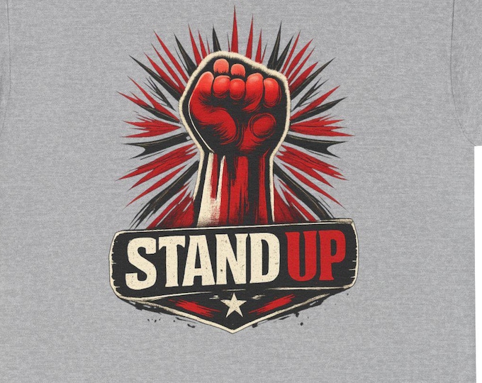 Stand Up Fist PROTEST Tee | Raised Red Fist Protest Tee