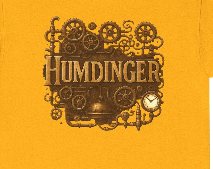 Humdinger Steampunk Gears Tee | Vintage Mechanical Typography