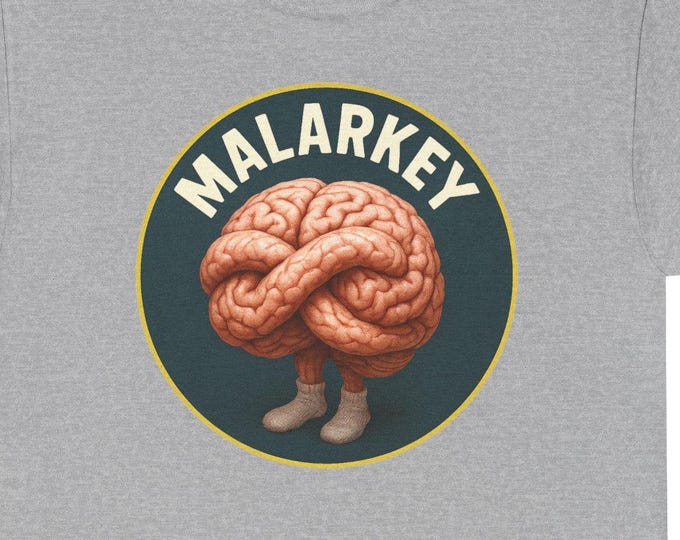 Malarkey Brain Tee | Retro Illustrated Brain with Legs