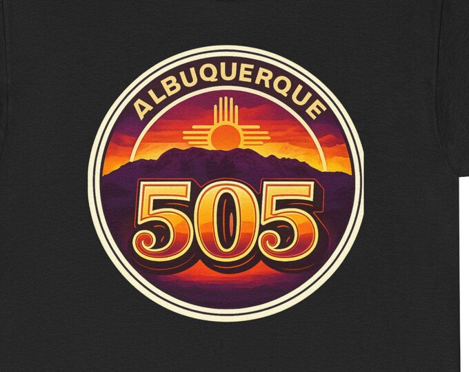 Albuquerque 505 Tee | New Mexico Zia Sandias Area Code Graphic