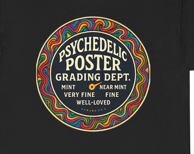 Psychedelic Poster Grading T-Shirt | Retro Collector Tee