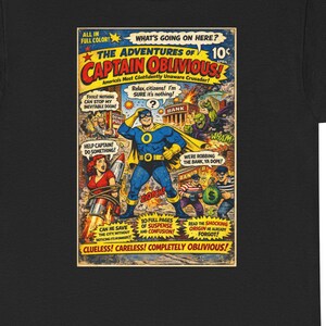 Captain Oblivious T-Shirt | Vintage FUNNY Superhero Graphic Tee