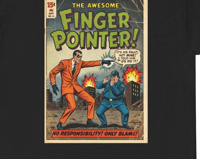 Finger Pointer Tee | Retro FUNNY Superhero Graphic Shirt