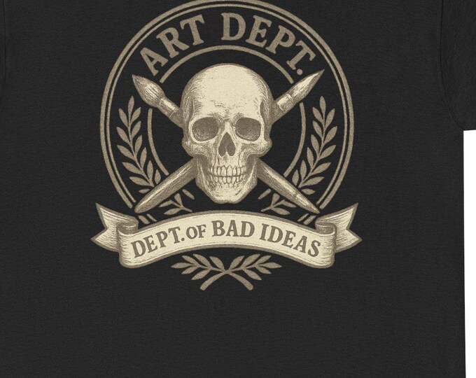 Art Dept Skull and Crossed Brushes T-Shirt | Dept. of Bad Ideas