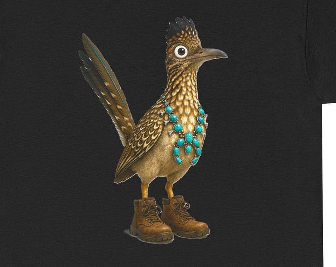 Roadrunner in Boots T-Shirt | Whimsical Bird Illustration