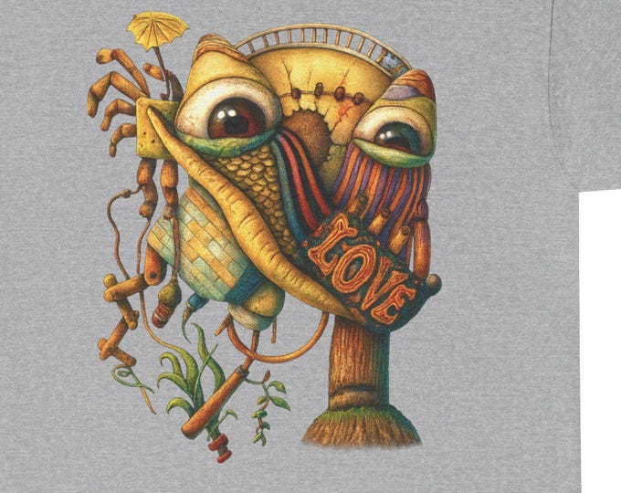 LOVE Monster SHIRT / Quirky Surreal Character Art for a Wardrobe Statement