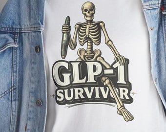 GLP-1 Survivor T-Shirt / Skeleton with Syringe Tee