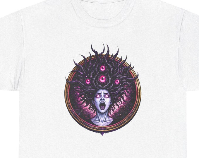 Nightmare Medusa T-Shirt / Surreal Horror Eye Design / Dark Art Myth