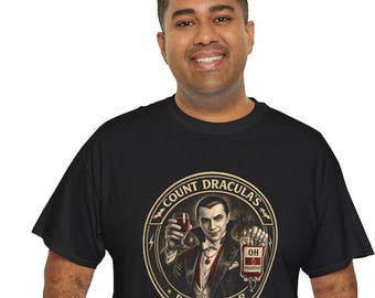 Dracula Plasma Bar Tee | Vintage Vampire Badge T-Shirt