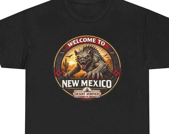 New Mexico Chupacabra T-Shirt / Desert Verified Cryptid Graphic Tee / Southwest Vintage Distressed Design