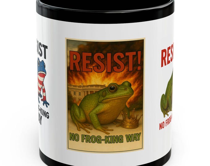 Portland Frog Mug Protest, Activist Gift, Rebellion Kitchen Decor