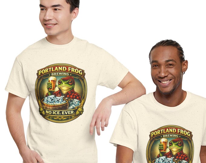 Portland Frog Brewing No Ice Ever T-Shirt, Vintage Beer Humor Tee