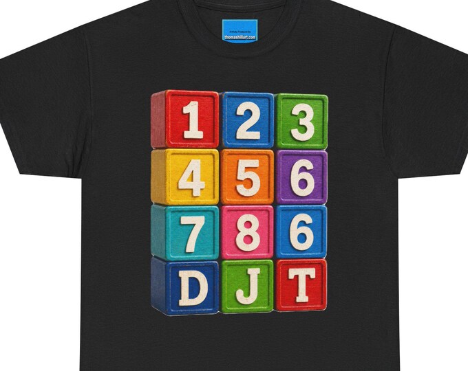 86 DJT Political Satire T-Shirt, Number Blocks Protest Graphic Tee