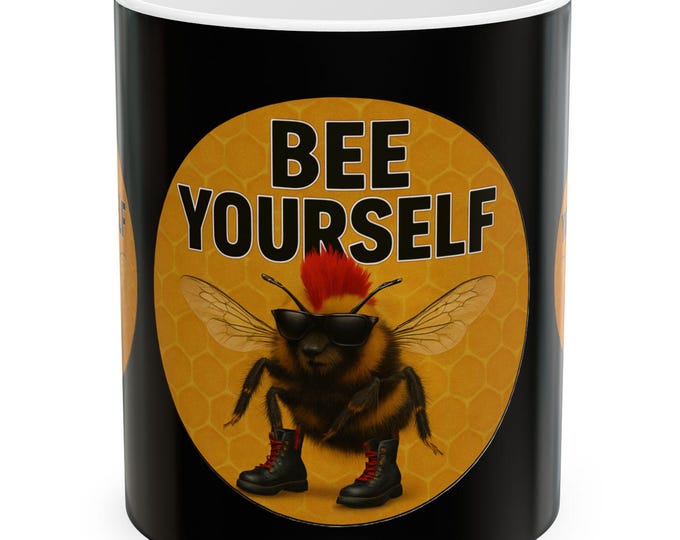 Bee Yourself mug | Punk ceramic coffee cup