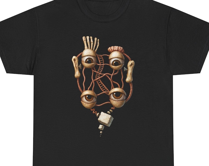 Eye Creature T-Shirt / Anatomical Steampunk Illustration Weird  / Fantasy Oddity Artwork / Macabre Surrealist Gift