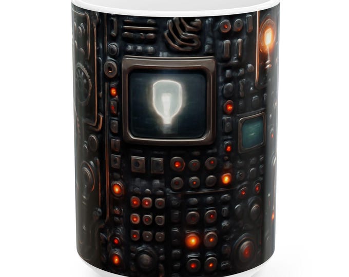 Retro Control Mug | Vintage Machine Interface Coffee Cup