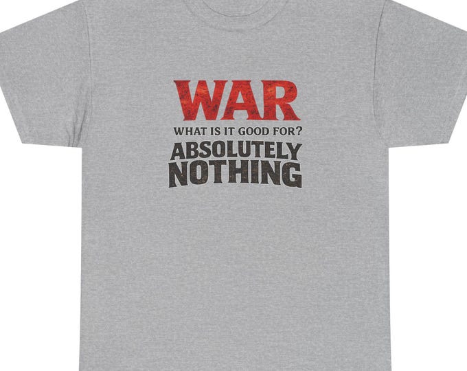 Anti-War Statement Shirt: Distressed Typography, Bold Statement