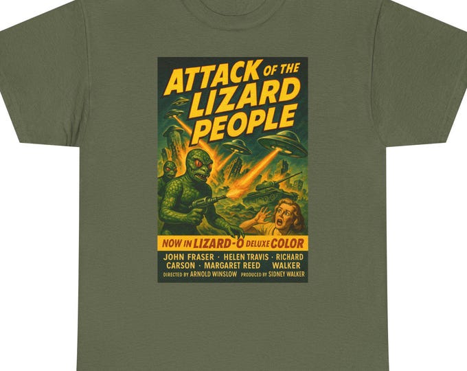 Lizard People T-Shirt / Retro Sci-Fi Poster Tee