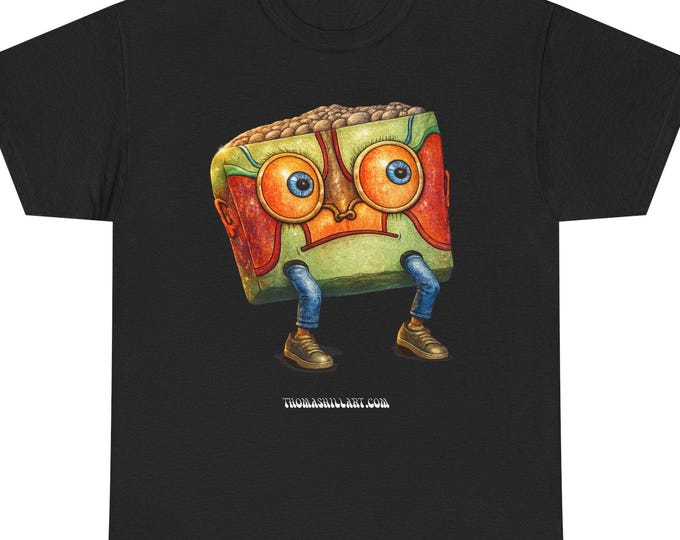 Dancing Guy Tee/ Funny Square Head / Funny Brain Character