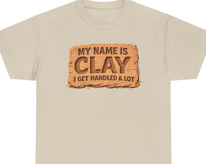 Pottery Humor T-Shirt, Carved Clay Lettering, Ceramic Artist Tee