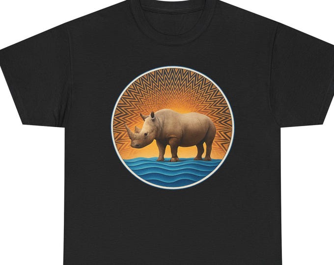 Surreal Rhino T-Shirt / Optical Illusion Art
