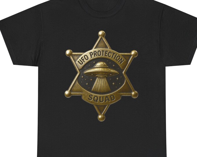 UFO Protection Tee | Funny Alien Abduction Sheriff Emblem Roswell New Mexico Flying Saucer