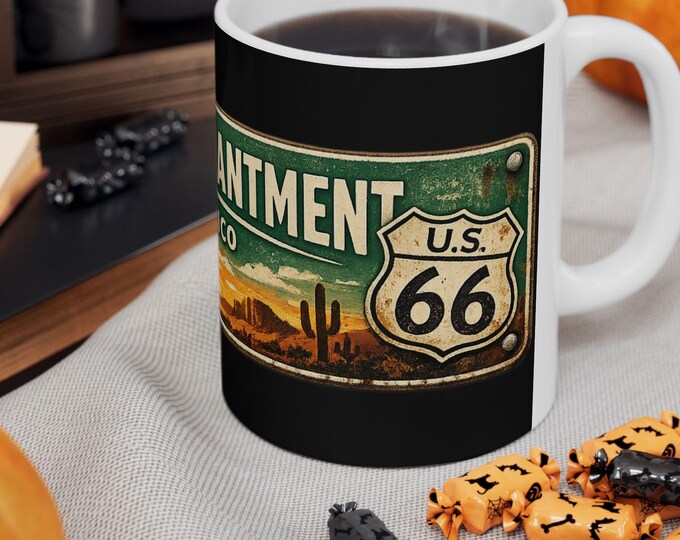 Land of Enchantment New Mexico Mug | Route 66 Desert Sign Design