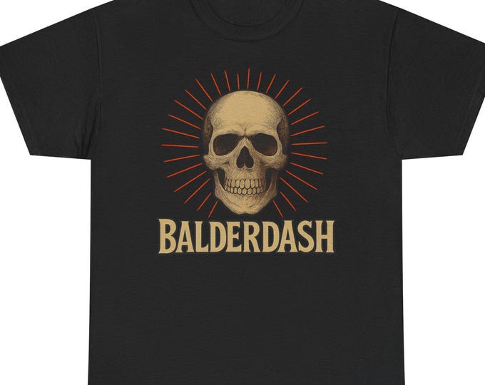 Balderdash T-Shirt | Vintage Skull Illustration, Retro Lettering