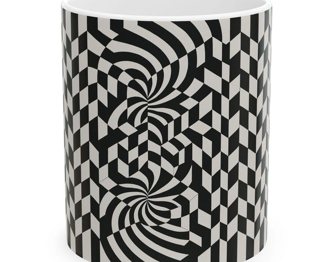 Optical Illusion Mug | Geometric Pattern Ceramic Mug