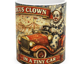 Circus Clown Mug | Vintage Carnival Illustration