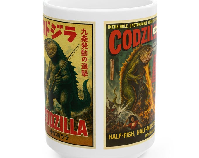 Codzilla Fish Mug | FUNNY Coffee Mug