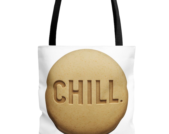 CHILL PILL Tote Bag | Oversized Relaxation Graphic Canvas Tote
