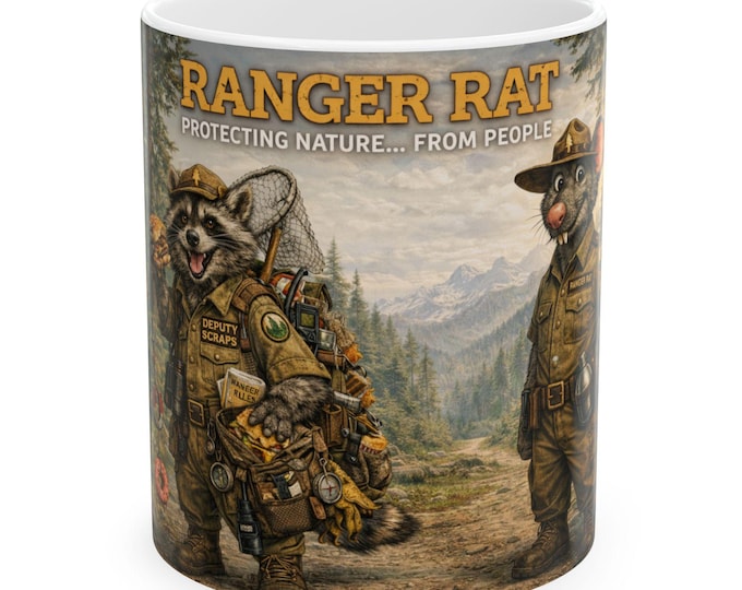 Ranger Rat Funny Mug / Sarcastic Forest Ranger Gift / Wildlife Humor Coffee Cup
