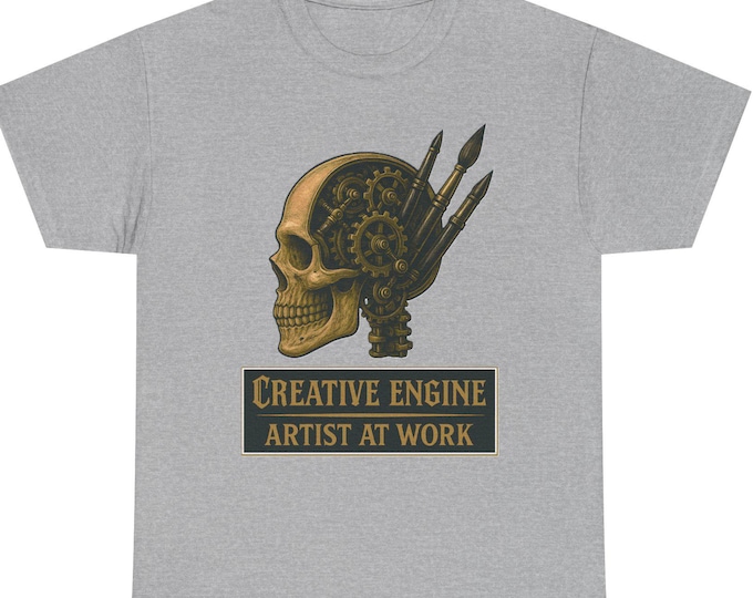 Steampunk Artist Tee | Designer Tools Steam Gears Illustration