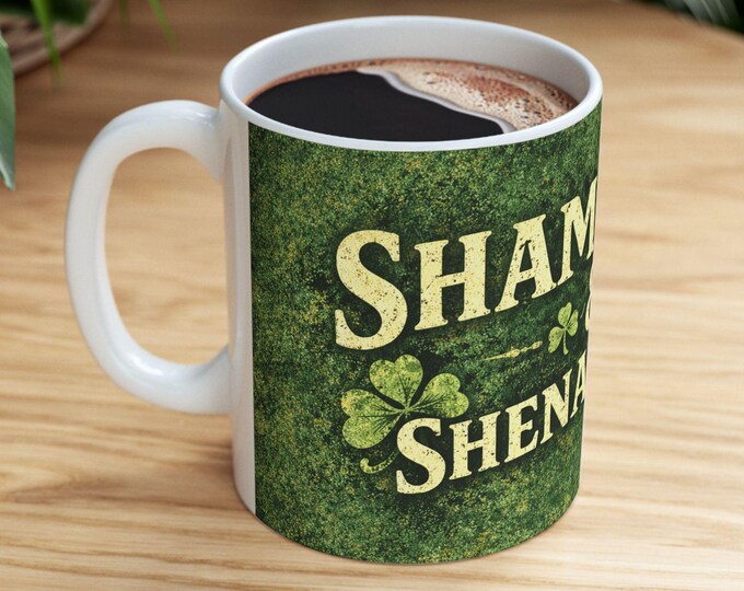 Shamrocks & Shenanigans Mug | St. Patrick's Day Ceramic Coffee Cup