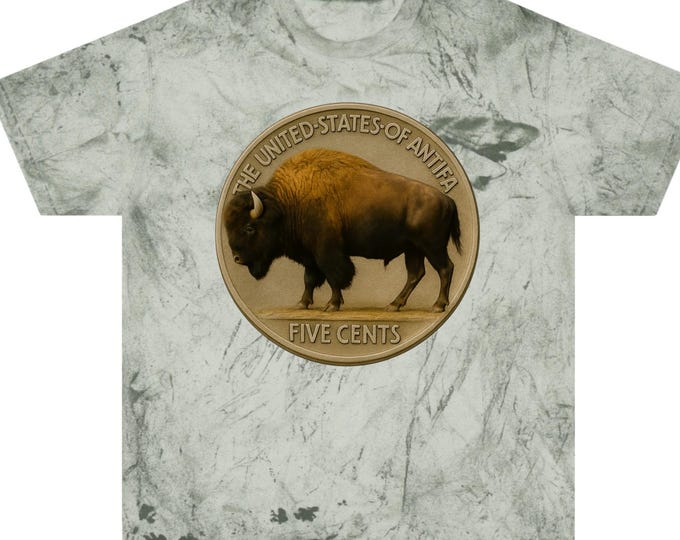 Buffalo Nickel Antifa Tee | Vintage Coin Bison Tee with Changes